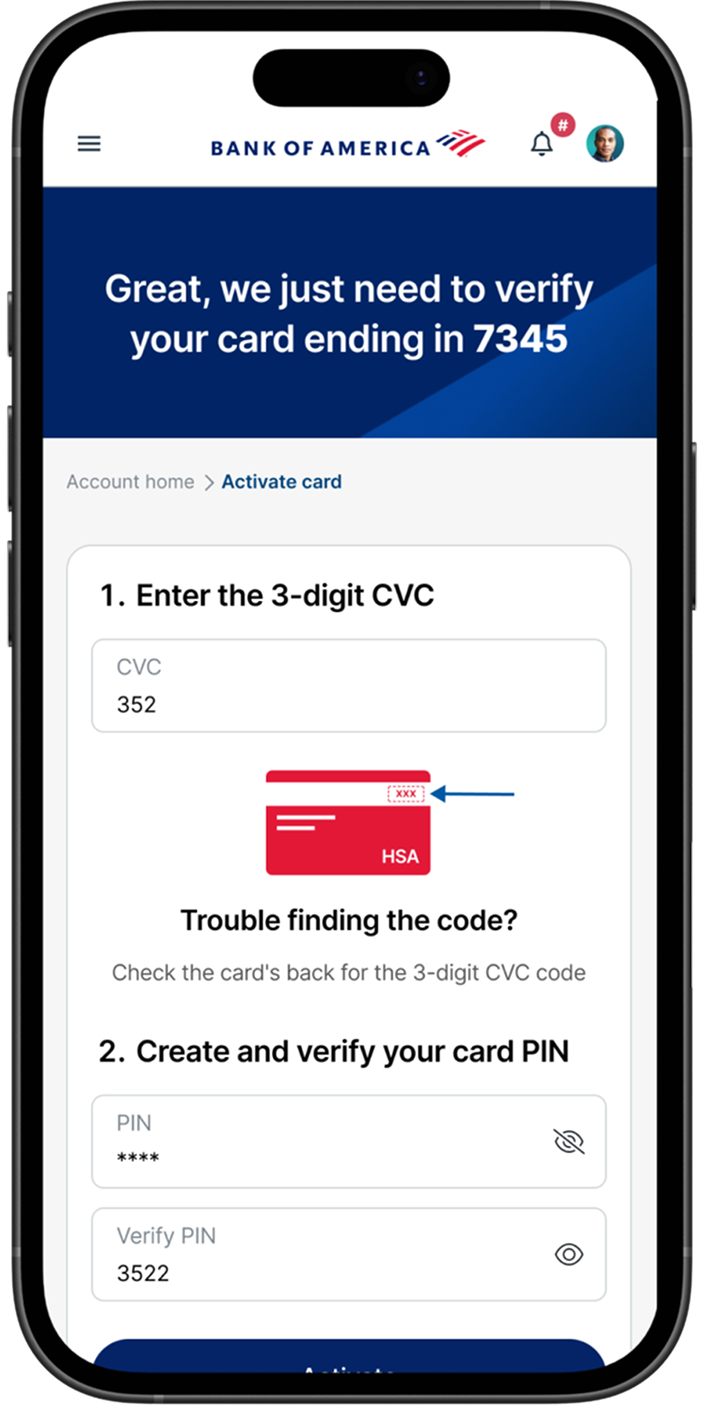 CDH mobile, CVC verification